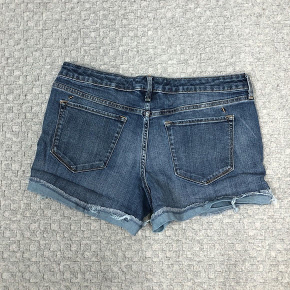 Mossimo Denim Shorts Womens 10 Blue Mid Rise Cutoff Frayed Hem Stretch Casual - Picture 2 of 9